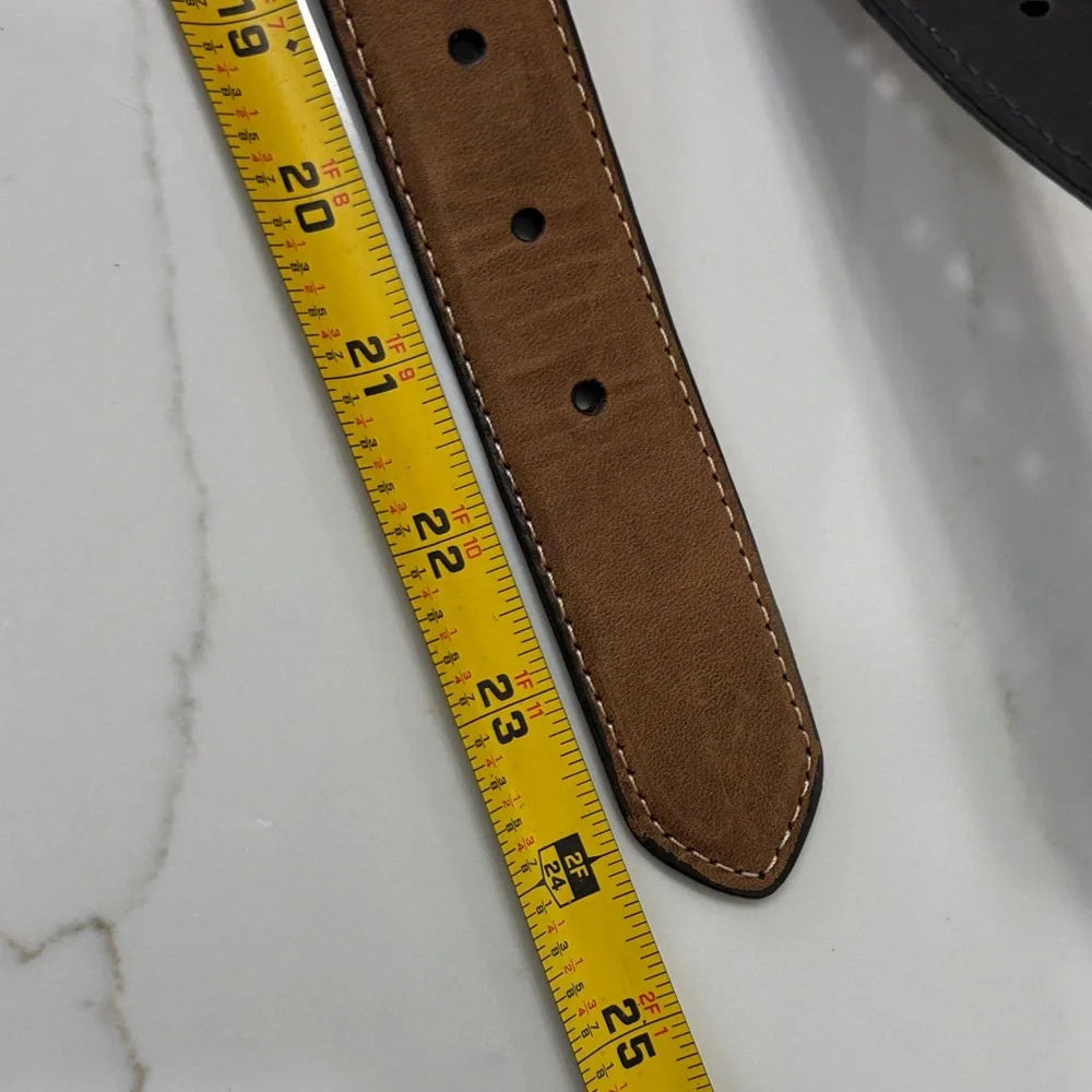 Nocona Brown Leather Kids Belt Pair with Brass Buckles